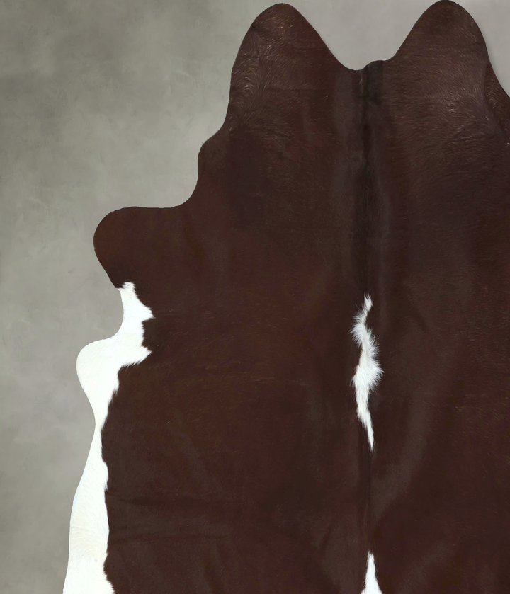 Brown and White Regular XX-Large Brazilian Cowhide Rug 7'5"H x 7'5"W #B20885 by Hudson Hides