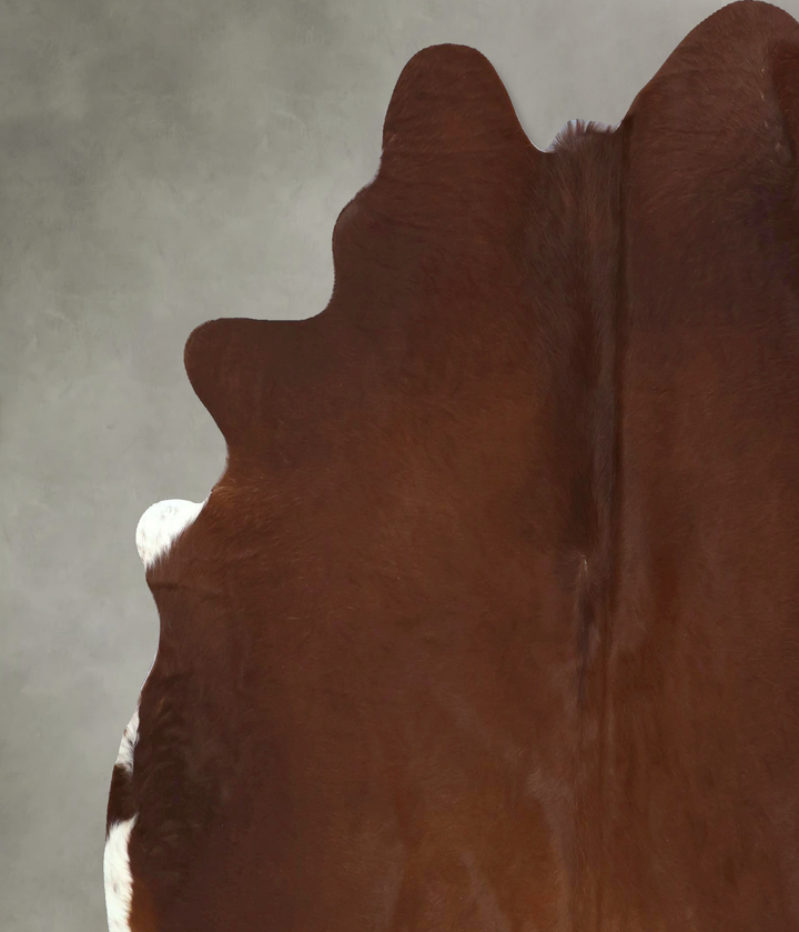 Brown and White Regular XX-Large Brazilian Cowhide Rug 7'4"H x 7'0"W #B20903 by Hudson Hides
