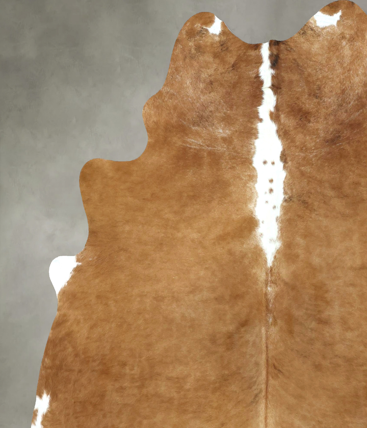 Brown and White Regular XX-Large Brazilian Cowhide Rug 7'6"H x 6'8"W #B20913 by Hudson Hides