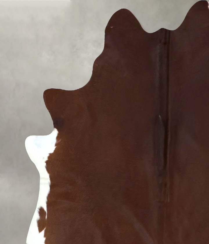 Brown and White Regular XX-Large Brazilian Cowhide Rug 7'11"H x 6'11"W #B20928 by Hudson Hides