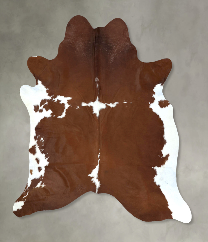 Brown and White XX-Large Brazilian Cowhide Rug 8'2"H x 7'1"W #B20965 by Hudson Hides