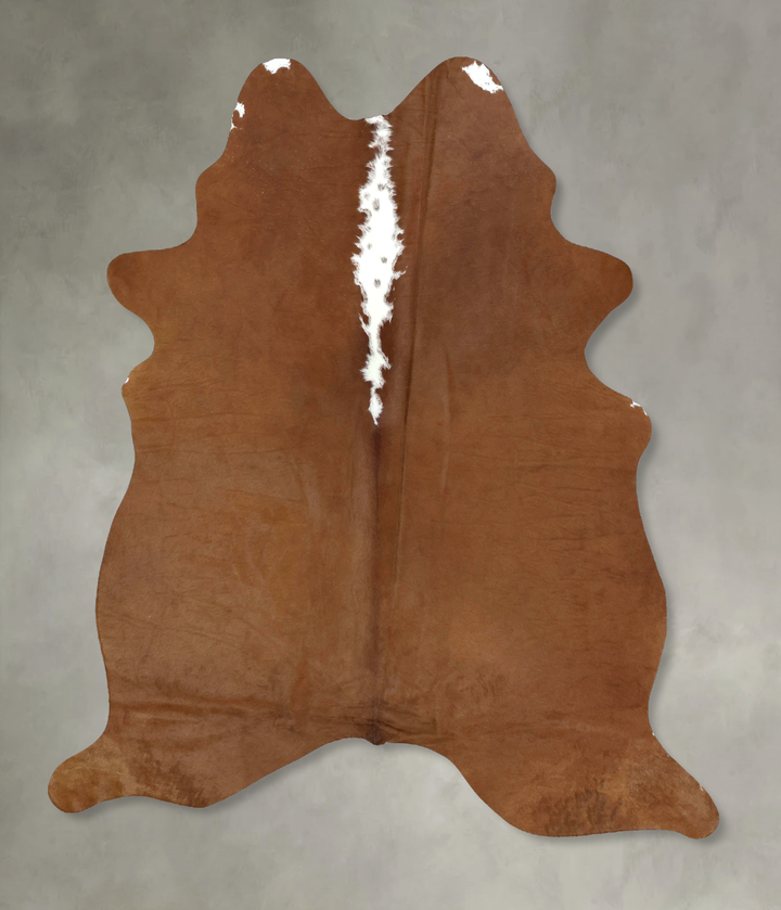 Brown and White Regular X-Large Brazilian Cowhide Rug 7'3"H x 5'9"W #B21044 by Hudson Hides