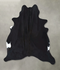 Solid Black Large Brazilian Cowhide Rug 6'11
