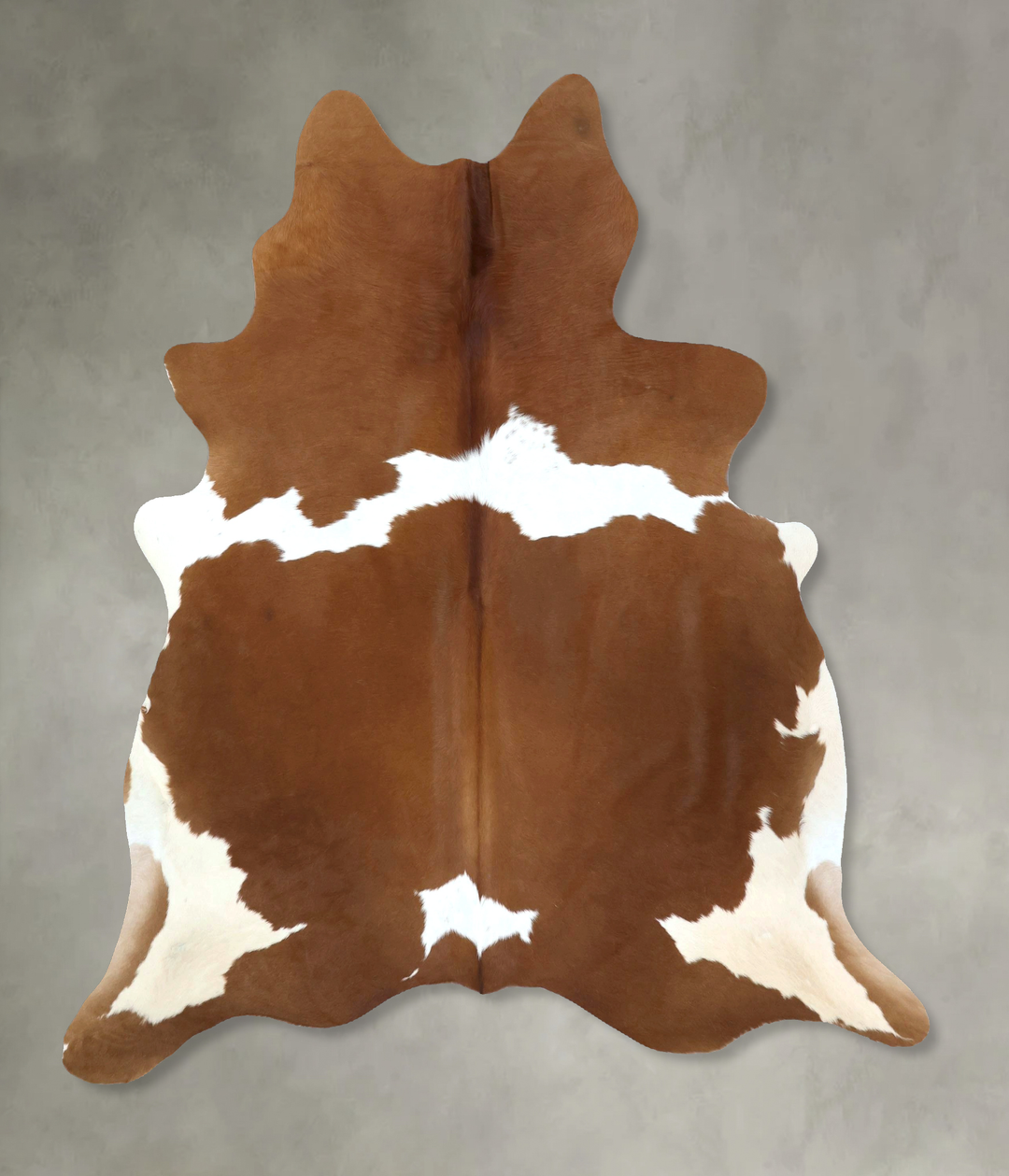 Brown and White Large Brazilian Cowhide Rug 6'10"H x 5'9"W #B21078 by