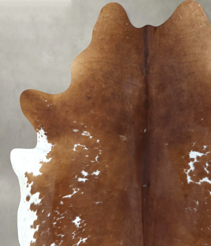 Brown and White X-Large Brazilian Cowhide Rug 7'7"H x 6'2"W #B21118 by Hudson Hides