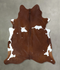Brown and White X-Large Brazilian Cowhide Rug 7'1