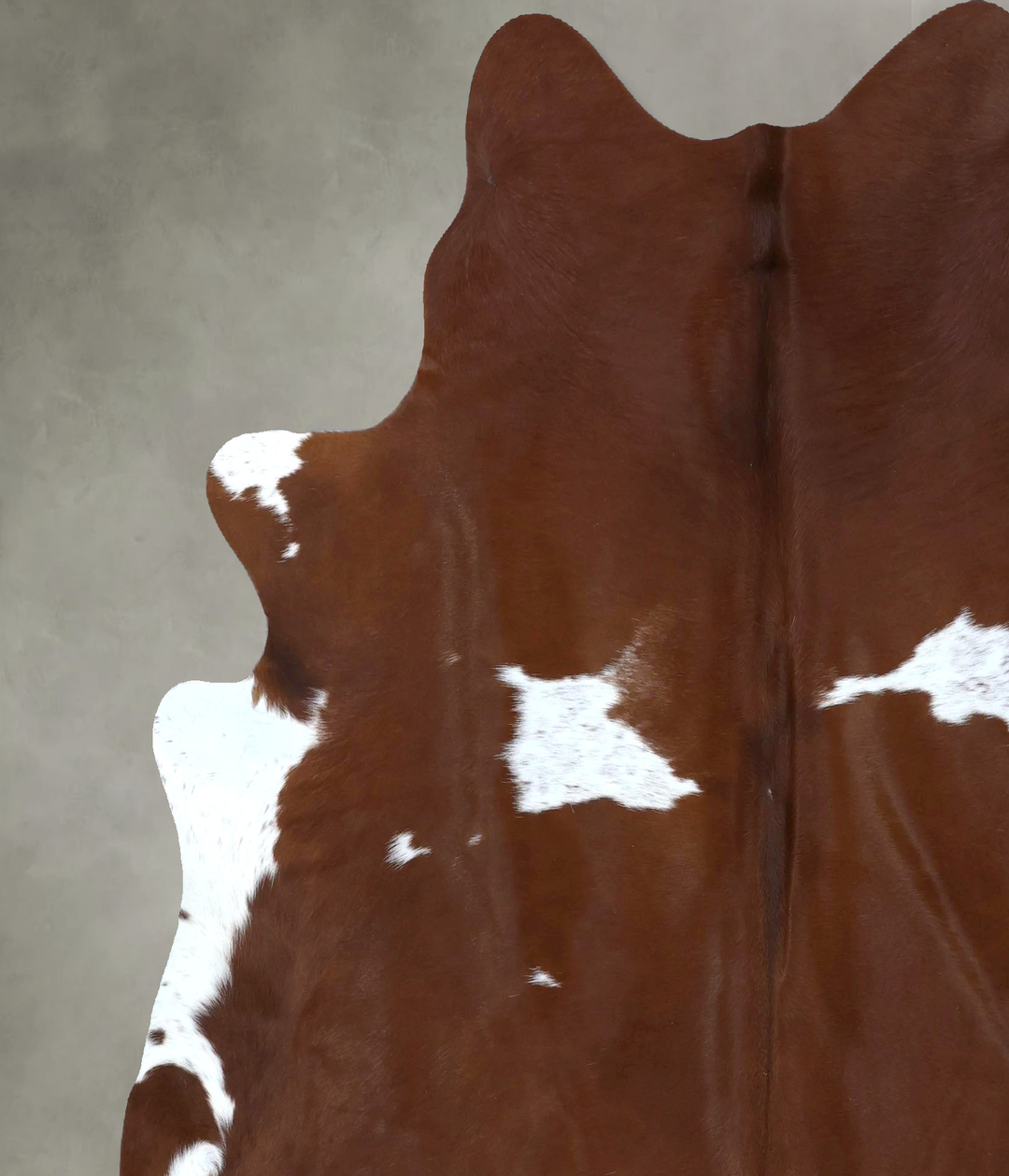 Brown and White X-Large Brazilian Cowhide Rug 7'1"H x 6'5"W #B21119 by