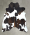 Chocolate and White Large Brazilian Cowhide Rug 6'2