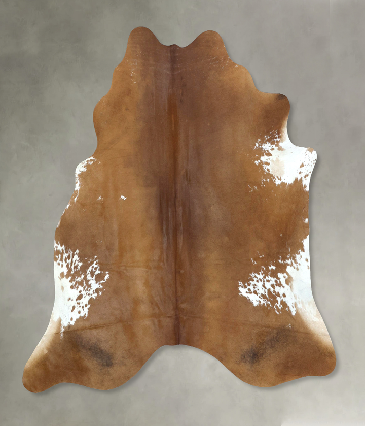 Brown and White Regular Large Brazilian Cowhide Rug 6'6"H x 6'1"W #B21186 by Hudson Hides