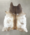 Chocolate and White X-Large Brazilian Cowhide Rug 7'3