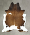 Chocolate and White X-Large Brazilian Cowhide Rug 7'2