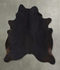 Solid Black Large Brazilian Cowhide Rug 6'6