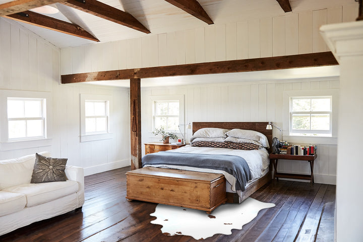 Brown and White Regular X-Large Brazilian Cowhide Rug 6'8"H x 6'4"W #B21283 by Hudson Hides