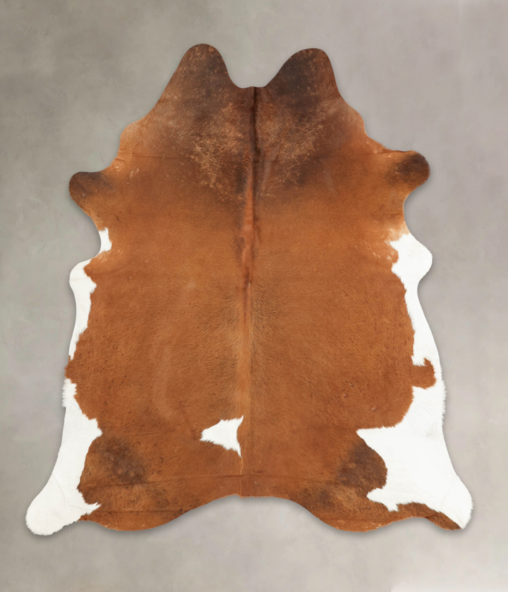 Brown and White Regular XX-Large Brazilian Cowhide Rug 7'8"H x 6'10"W #B2180 by Hudson Hides
