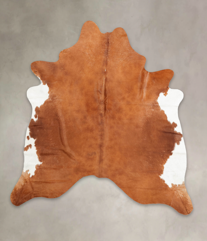 Brown and White Regular XX-Large Brazilian Cowhide Rug 7'7"H x 7'0"W #B2274 by Hudson Hides