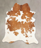 Brown and White XX-Large Brazilian Cowhide Rug 7'10