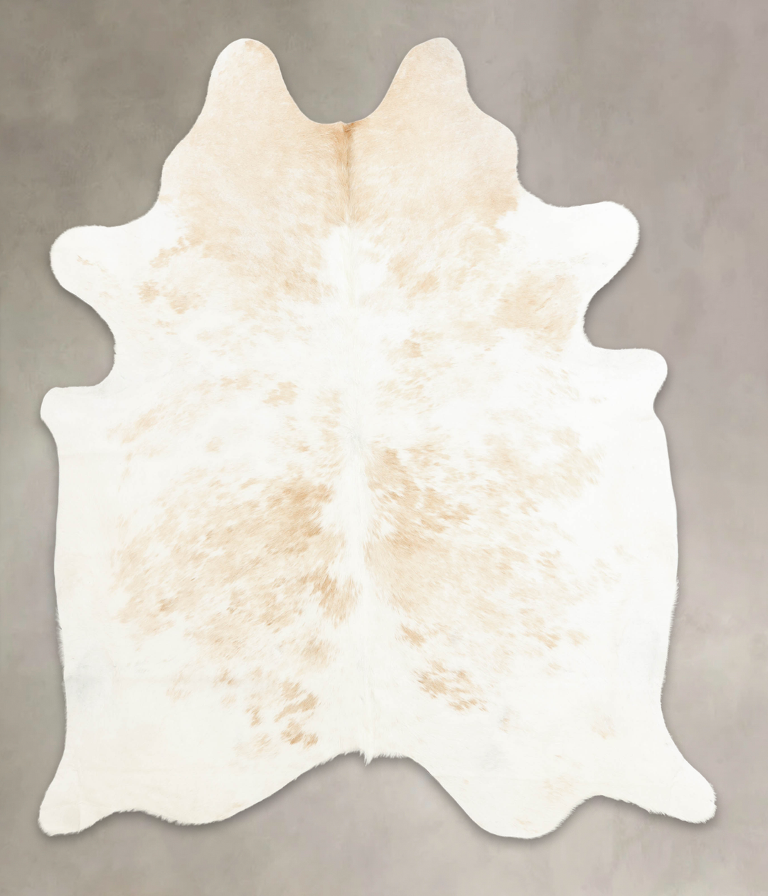 Beige and White X-Large Brazilian Cowhide Rug 7'7"H x 6'3"W #B3280 by