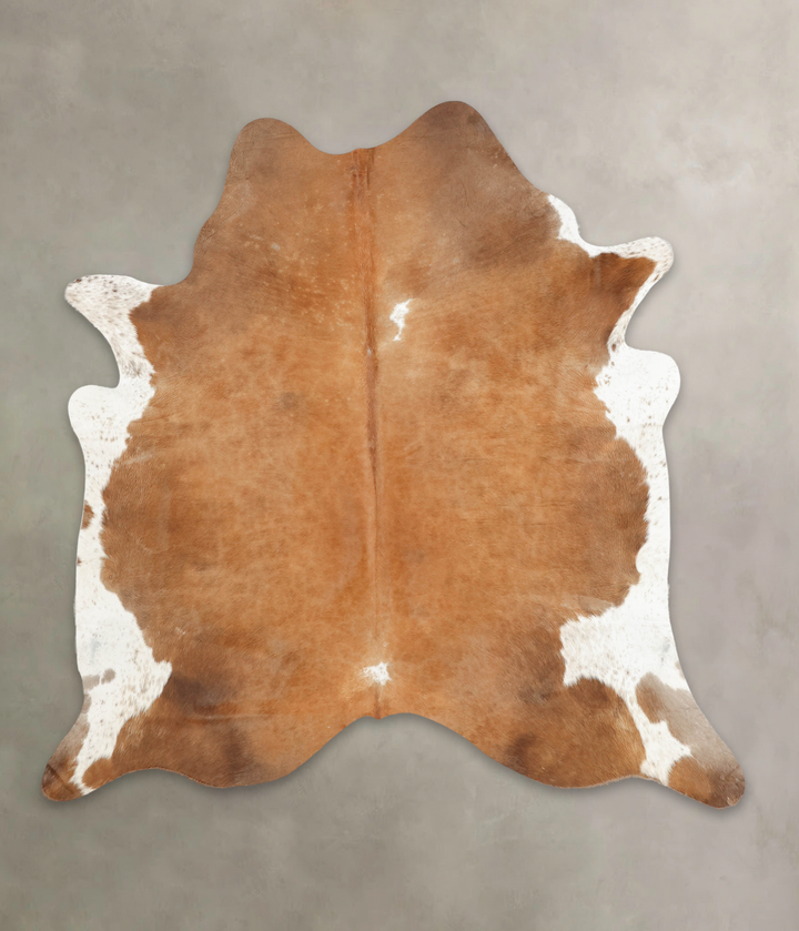 Brown and White Regular XX-Large Brazilian Cowhide Rug 7'3"H x 7'0"W #B4060 by Hudson Hides