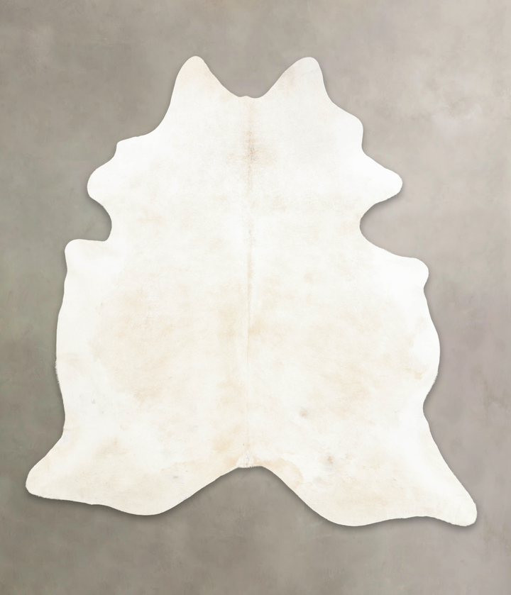 Ivory with Beige XX-Large Brazilian Cowhide Rug 7'7"H x 7'1"W #B4404 by Hudson Hides