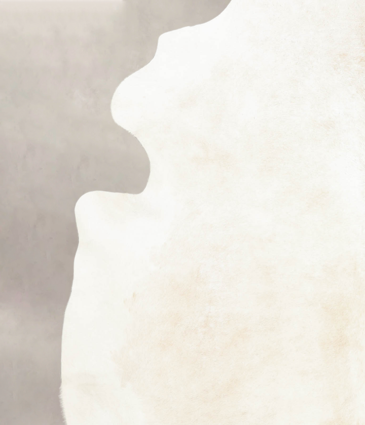 Ivory with Beige XX-Large Brazilian Cowhide Rug 7'7"H x 7'1"W #B4404 by Hudson Hides