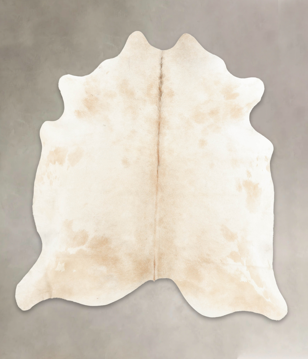 Ivory with Beige X-Large Brazilian Cowhide Rug 7'1"H x 6'6"W #B4943 by