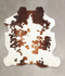 Brown and White X-Large European Cowhide Rug 7'0
