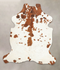 Brown and White Large European Cowhide Rug 6'9