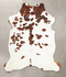 Brown and White X-Large European Cowhide Rug 7'8