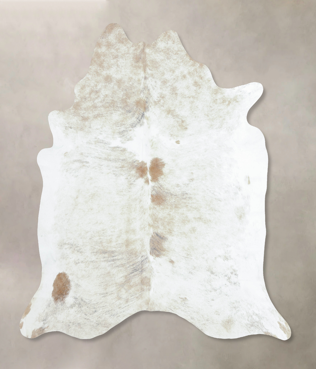 Beige and White XX-Large Brazilian Cowhide Rug 7'7"H x 6'9"W #B8386 by