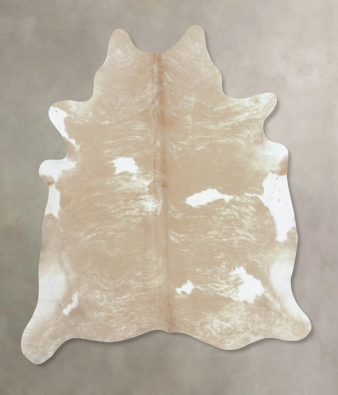 Beige and White XX-Large Brazilian Cowhide Rug 7'7"H x 6'9"W #B8683 by