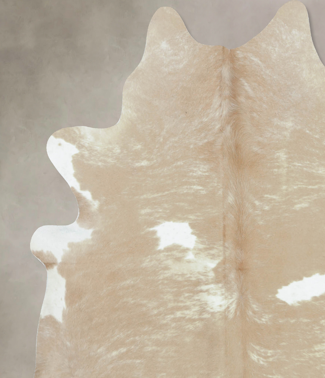 Beige and White XX-Large Brazilian Cowhide Rug 7'7"H x 6'9"W #B8683 by