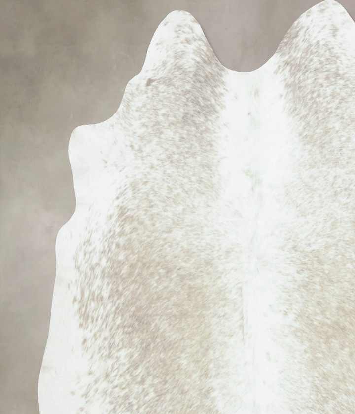Beige and White X-Large Brazilian Cowhide Rug 6'8"H x 6'8"W #B8769 by Hudson Hides