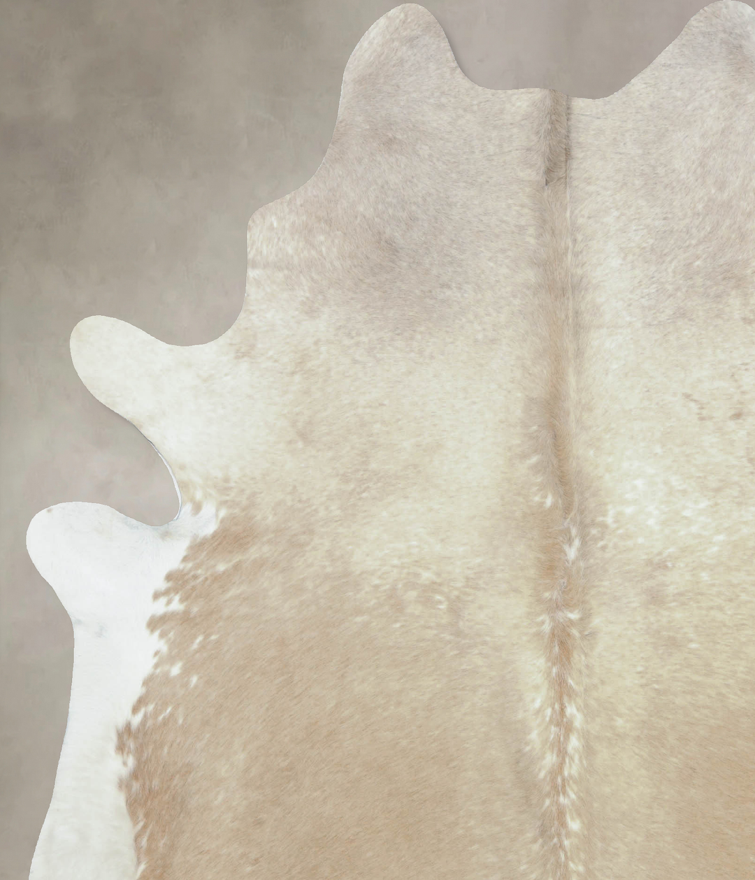 Beige and White X-Large Brazilian Cowhide Rug 7'7"H x 6'4"W #B9499 by