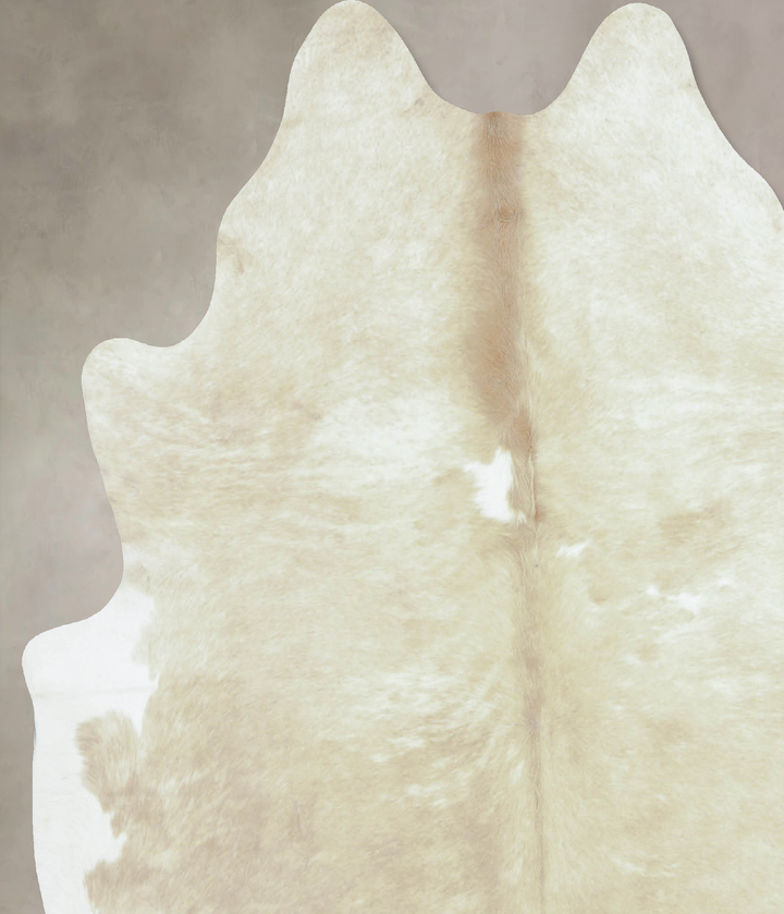 Beige and White XX-Large Brazilian Cowhide Rug 8'0"H x 6'6"W #B9544 by Hudson Hides