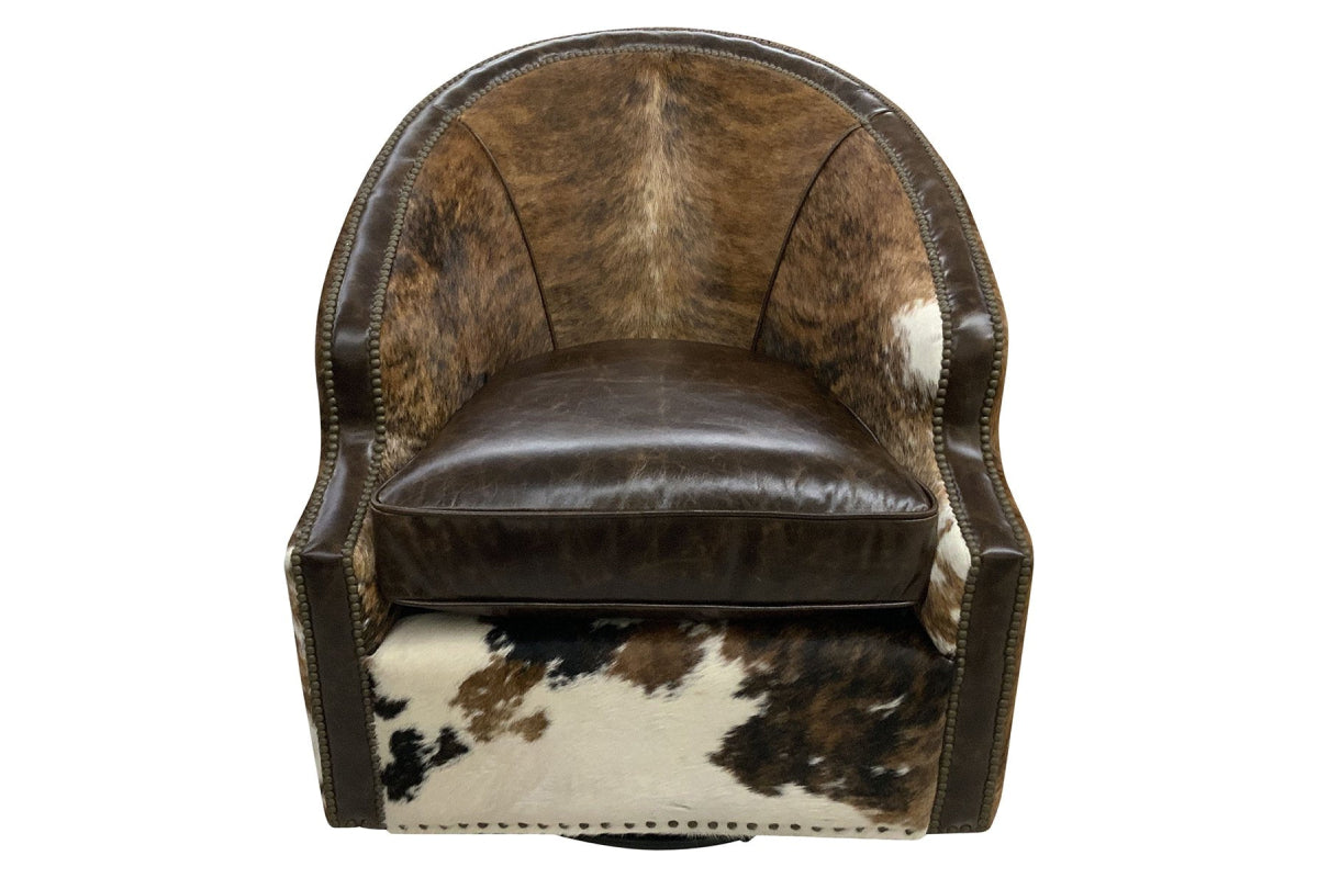 Bronco Barrel Western Cowhide Chair