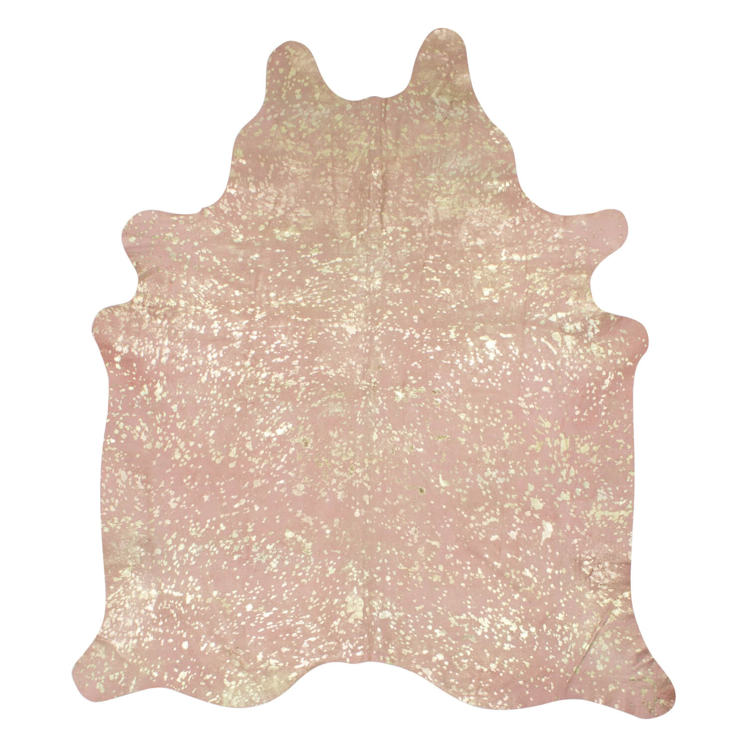Gold Acid Wash On Blush Background XLarge Brazilian Cowhide Rug 5'0"H