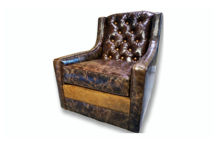 Medina tall back tufted swivel glider