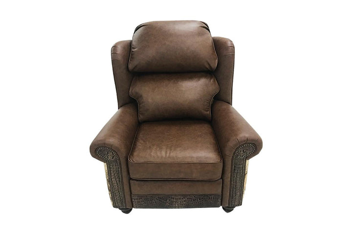 Rustic Cowhide and Croc Recliner
