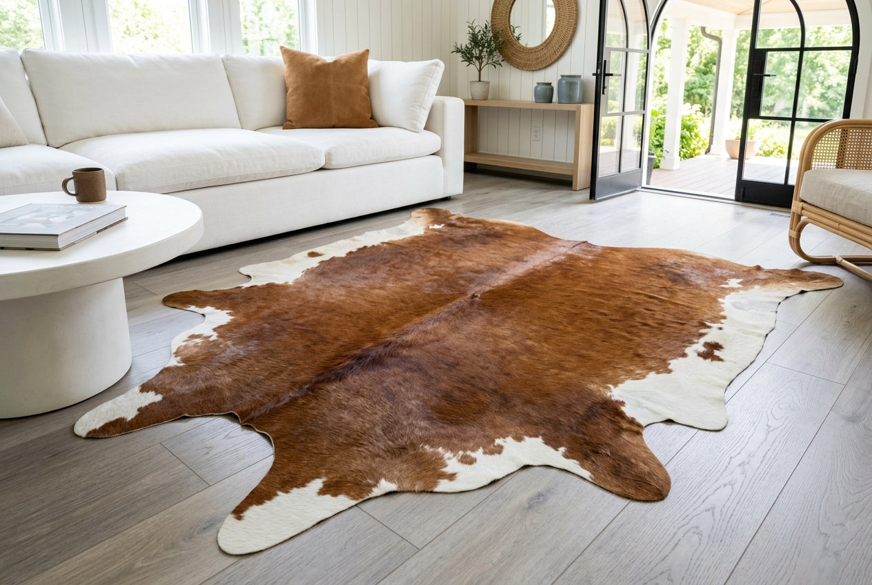 Brown & White Regular Cowhide Rugs
