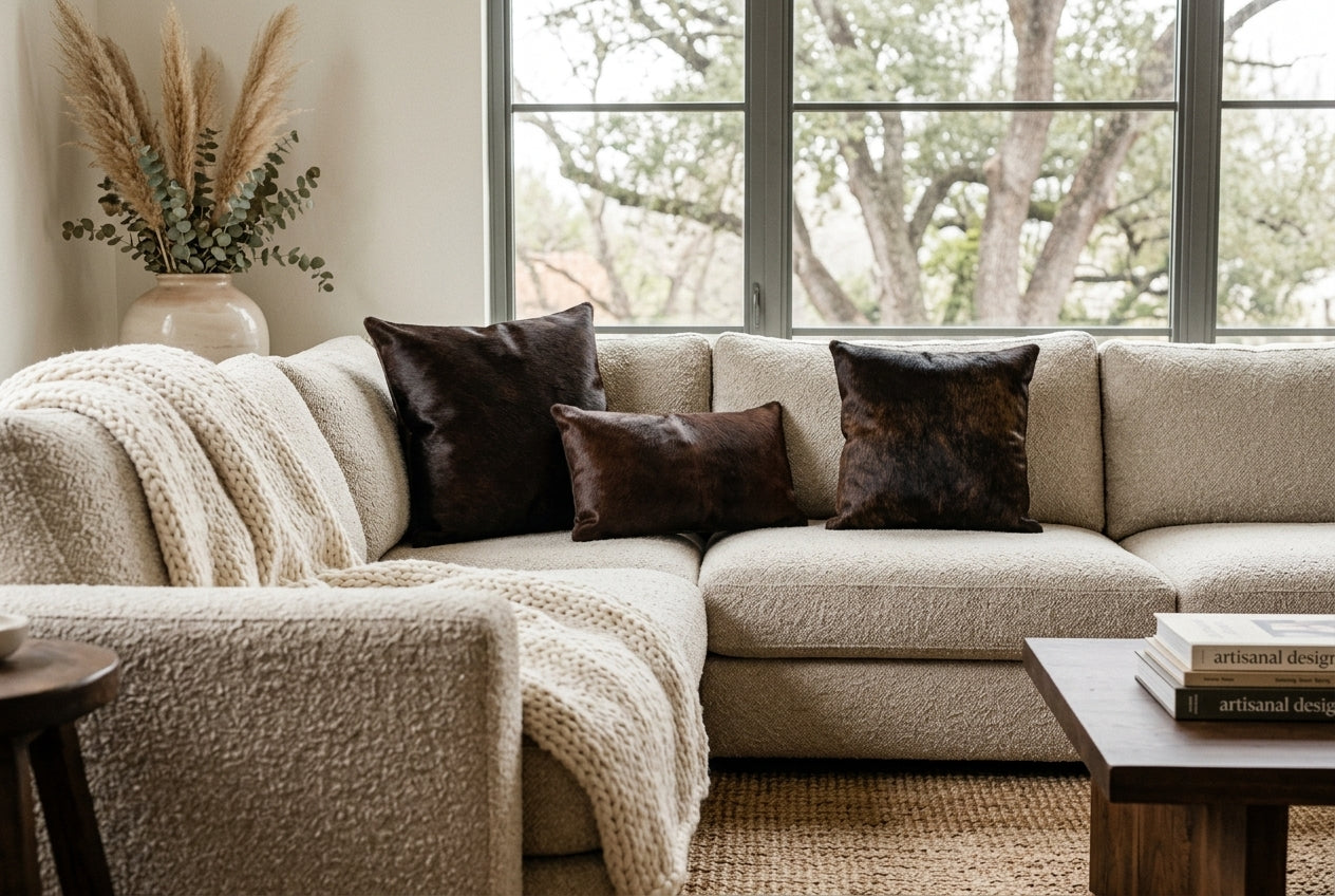 Chocolate Cowhide Pillows