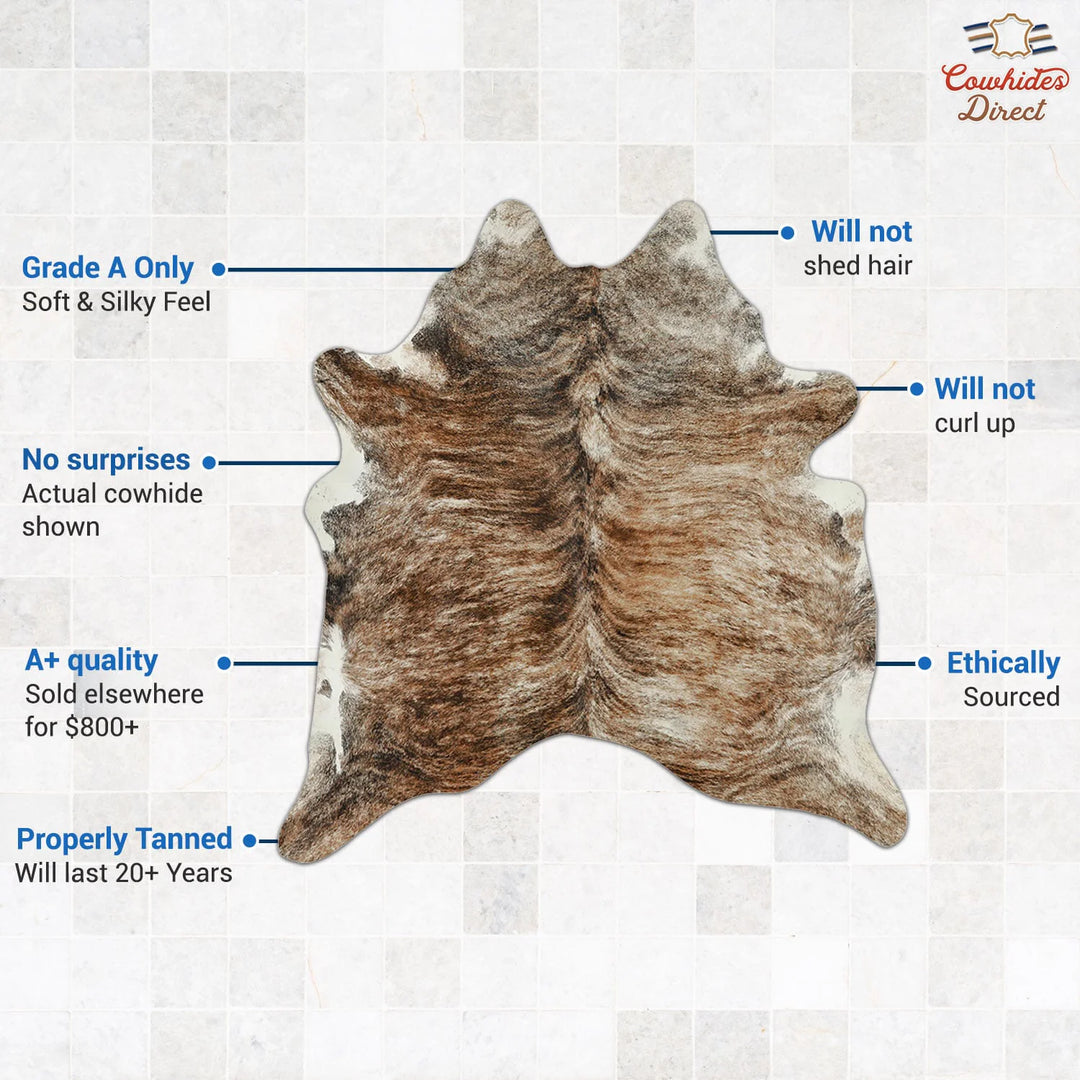 Tricolor X-Large European Cowhide Rug 6'11"H x 6'11"W #A41320 by Hudso