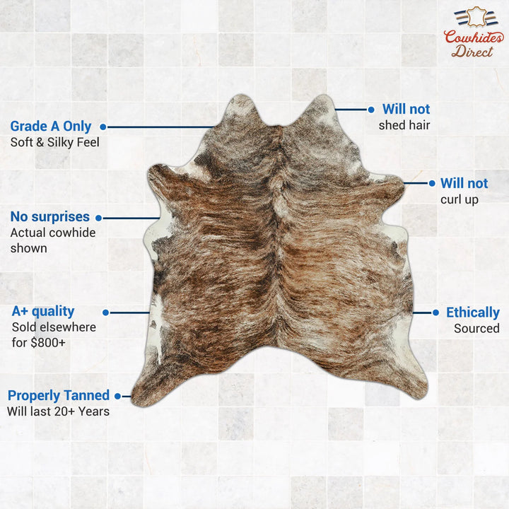 Tricolor X-Large European Cowhide Rug 6'11"H x 6'11"W #A41320 by Hudson Hides