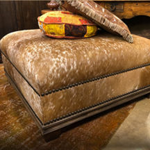 Custom Cowhide Ottomans