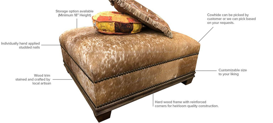 What’s So Great About our Custom Cowhide Ottomans?