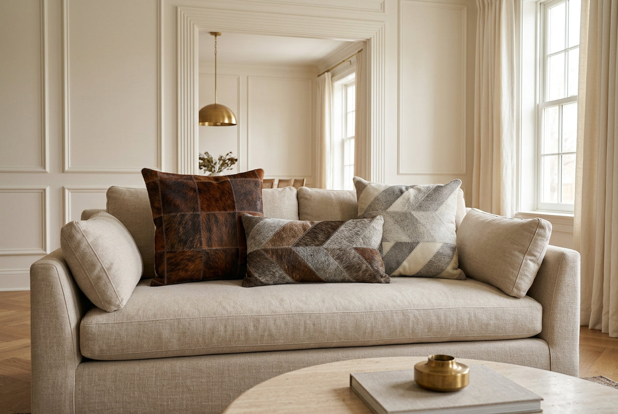 Patchwork Cowhide Pillows