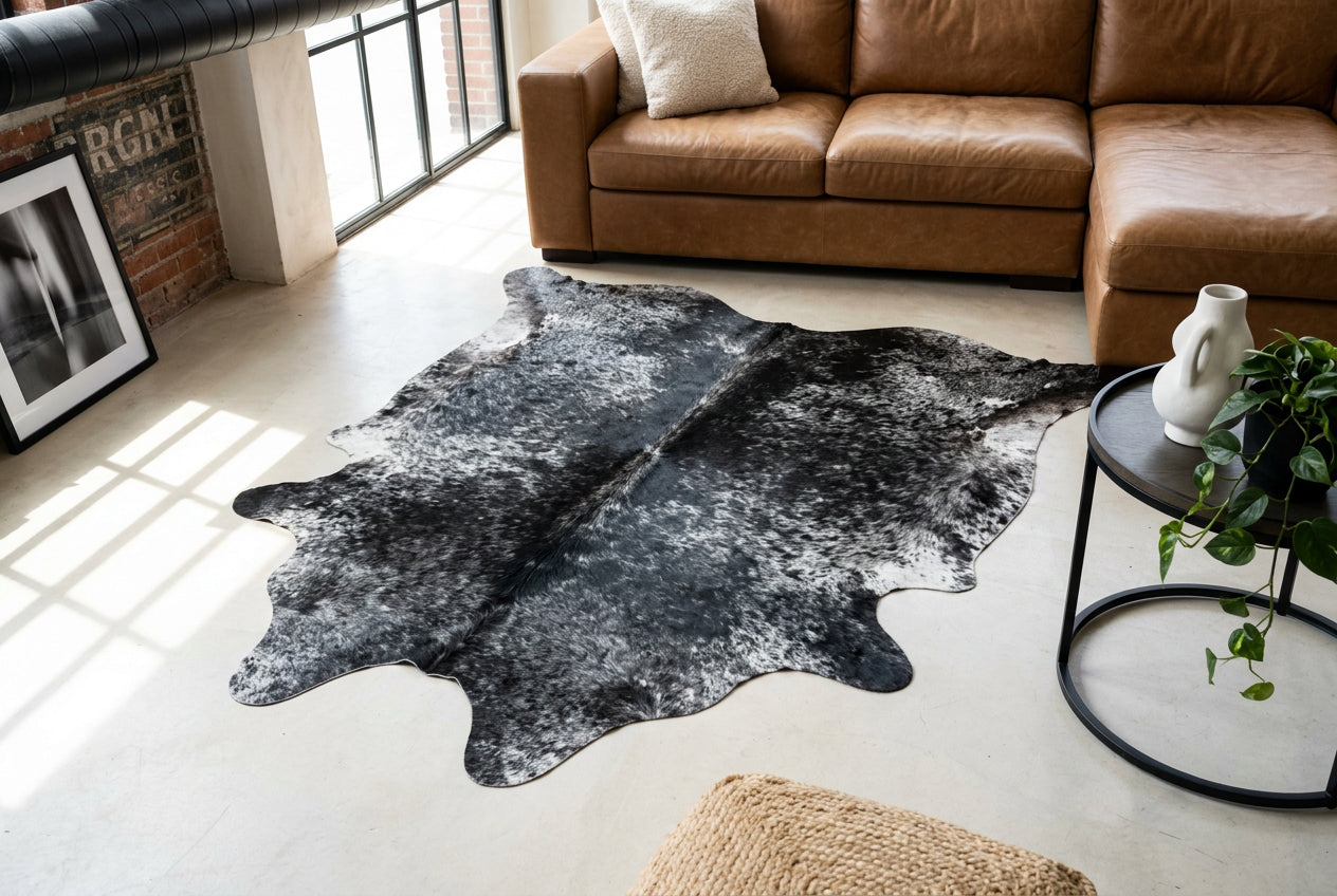 Salt & Pepper Black Cowhide Rugs