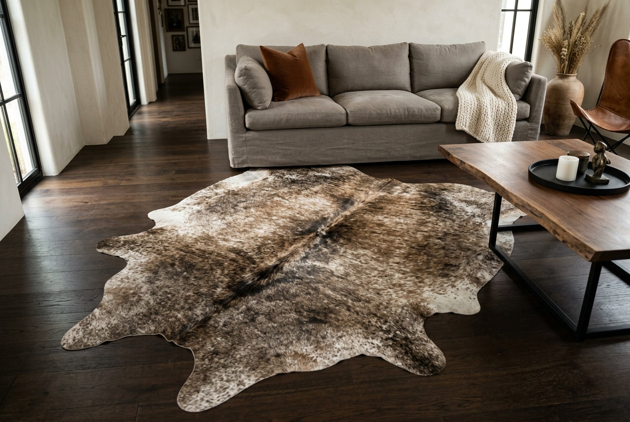 Salt & Pepper Brown Cowhide Rugs