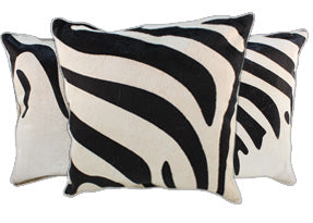 Zebra Print Cowhide Pillows