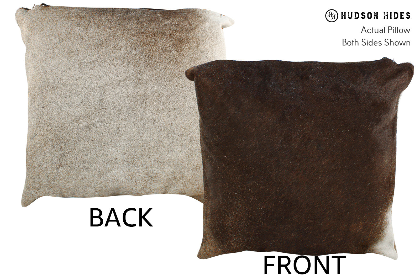 Grey with Beige Cowhide Pillow #20889