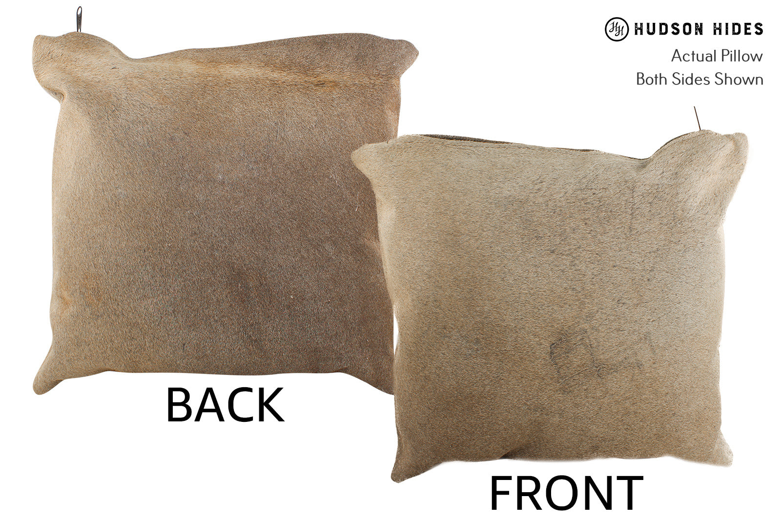 Grey with Beige Cowhide Pillow #25166